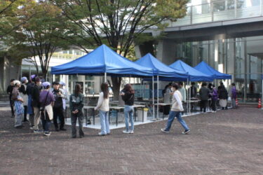 明日、旭祭が開催。屋台団体が事前準備